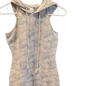 Sleeveless hoodie mini dress with camo print. Size XS